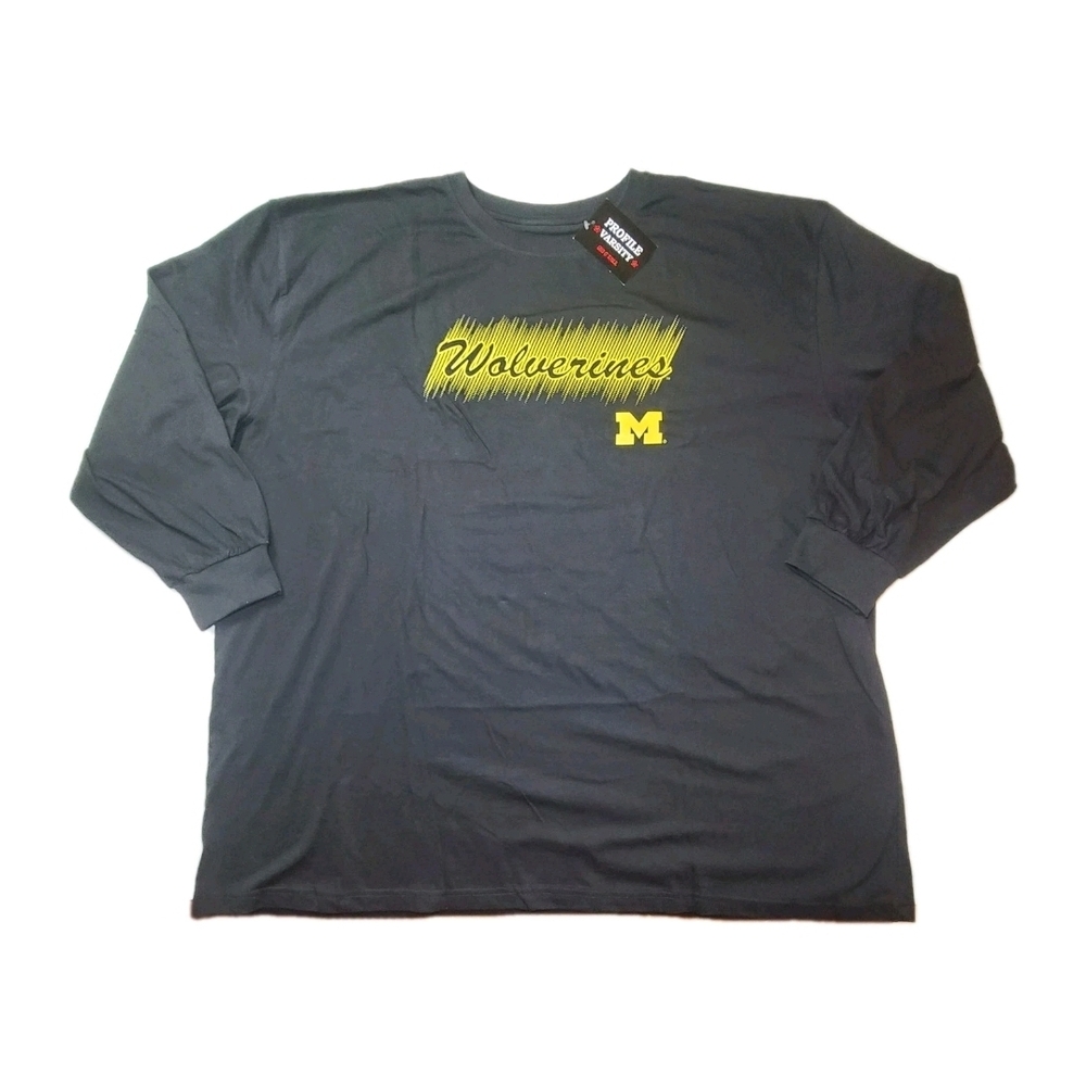 Michigan Wolverines Mens Black Longsleeve T Shirt Size 5XL Big & Tall NWT